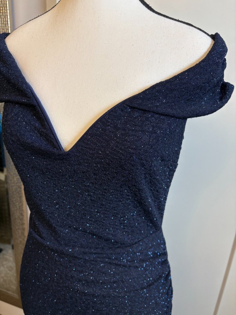 Navy Shimmer Gown size M/L - Picture 5 of 9
